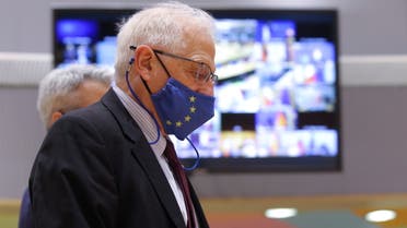 European High Representative of the Union for Foreign Affairs, Josep Borrell attends European Foreign Ministers and Interior Ministers Council in Brussels, Belgium, March 15, 2021. Olivier Hoslet/Pool via REUTERS