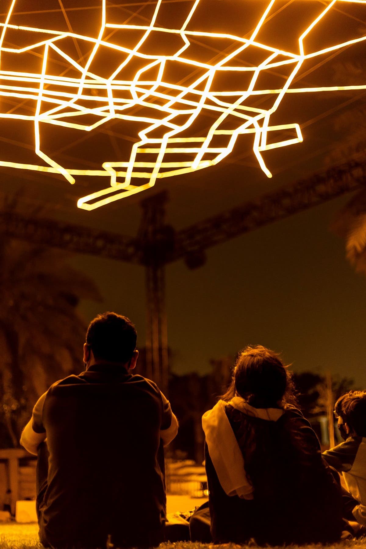 Families in Riyadh enjoying VOUW'S artwork. (Courtesy: Riyadh Art 2021)