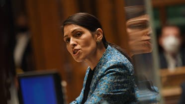 Britain's Secretary of State for the Home Department Priti Patel speaks during a parliament session at the House of Commons in London, Britain March 15, 2021. (File photo: Reuters)