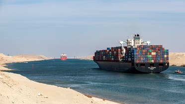 This file picture taken on November 17, 2019 shows a container ship sailing through Egypt's Suez Canal (File photo: AFP)