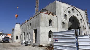 This picture taken on March 24, 2021 shows the construction site of the Eyyub Sultan Mosque in Strasbourg two days after the city council approved the principle of at least 2,5 million euros public funding for the construction led by the Milli Gorus (CIMG)assotiation reputedly close to Turkey.  (Frederick Florin/AFP)