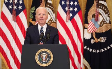 US President Joe Biden holds his first formal news conference as president at the White House, March 25, 2021. (Reuters)