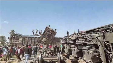 Passenger trains collided in southern Egypt. (Supplied)