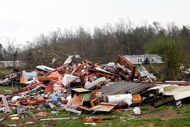  Piles of debris remain after a tornado touched down killing several people and damaging multiple homes, Thursday, March 25, 2021 in Ohatchee, Ala. (AP)