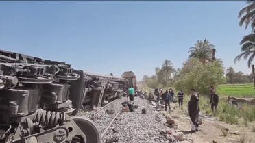 Passenger trains collided in southern Egypt. (Supplied)