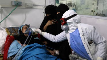 People recovering from the coronavirus disease (COVID-19) are pictured at a quarantine ward of a hospital in Sanaa, Yemen June 11, 2020. REUTERS/Khaled Abdullah