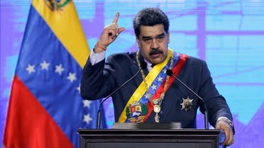Venezuela's President Nicolas Maduro speaks during a ceremony marking the opening of the new court term in Caracas, Venezuela January 22, 2021. (Reuters)