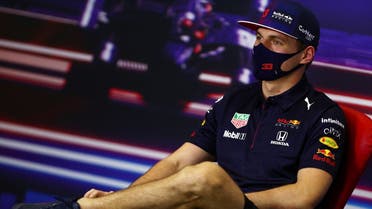 Red Bull's Max Verstappen during the press conference. (FIA/Handout via Reuters)