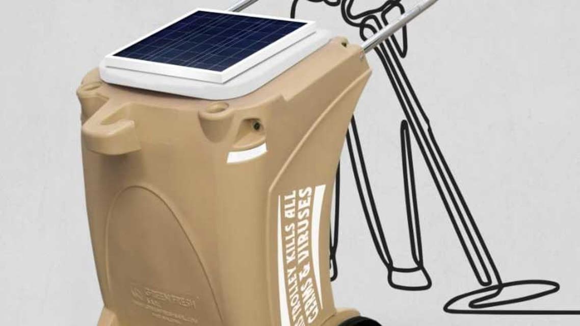 The smart solar-powered garbage trolley developed by Green Fresh Factory. (Supplied by Green Fresh Factory)