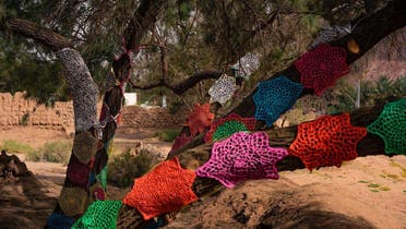 A group of 55 artisans in Saudi repurposed thousands of plastic bags to make the colorful art installation at Saudi’s AlUla. (Photo: Supplied)