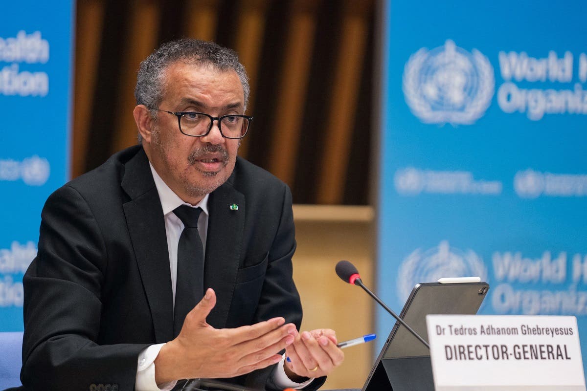 WHO Director-General Tedros Adhanom Ghebreyesus delivering remarks during a press conference on February 12, 2021 in Geneva. (File photo: AFP)