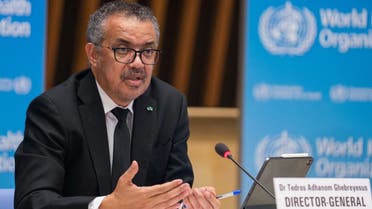 WHO Director-General Tedros Adhanom Ghebreyesus delivering remarks during a press conference on February 12, 2021 in Geneva. (File photo: AFP)