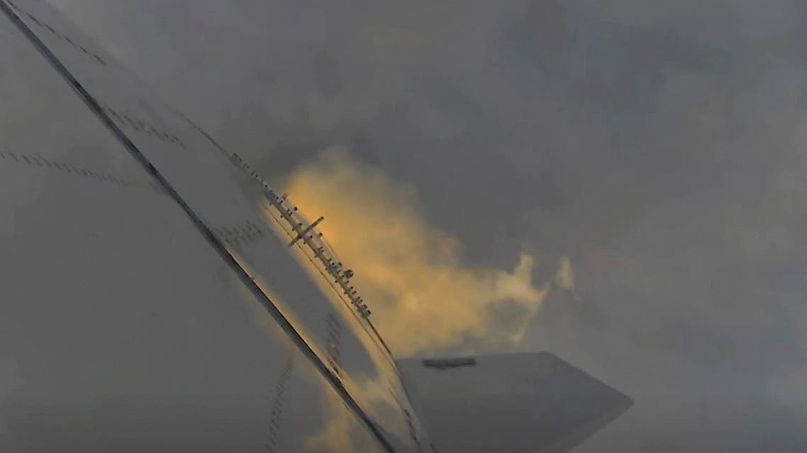This photo screengrab made from SpaceX’s live webcast shows the Starship SN11 as it took to the skies over Texas on March 30, 2021 following a 24-hour delay. (Handout SpaceX/AFP)