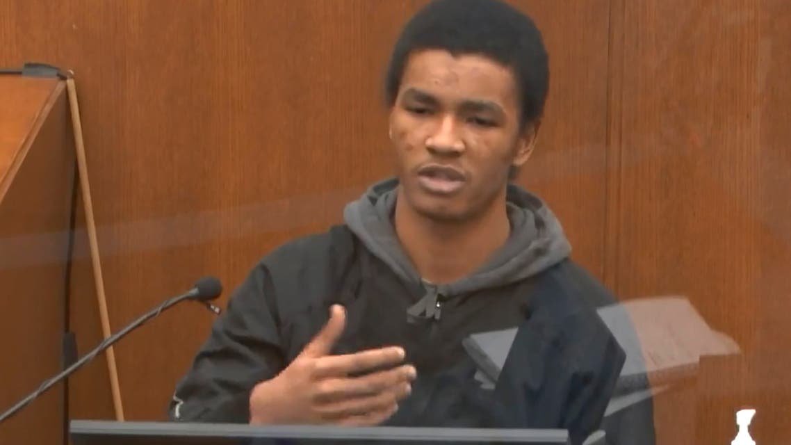 In this image from video, witness Christopher Martin answers questions as Hennepin County Judge Peter Cahill presides Wednesday, March 31, 2021, in the trial of former Minneapolis police Officer Derek Chauvin at the Hennepin County Courthouse in Minneapolis, Minn. (Court TV via AP)
