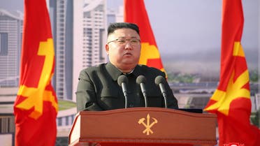 North Korean leader Kim Jong Un attends a ceremony to inaugurate the start of construction on the first phase of a project to eventually build 50,000 new apartments, in Pyongyang, North Korea, in this photo released March 24, 2021 by North Korea's Korean Central News Agency (KCNA). (Reuters)