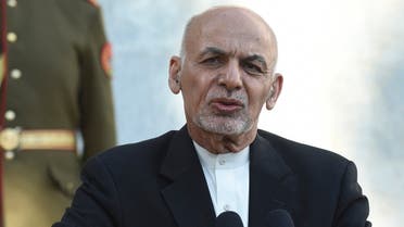 Afghan President Ashraf Ghani speaks during a joint press conference with Pakistan's Prime Minister Imran Khan (not pictured) at the Presidential Palace in Kabul on November 19, 2020.