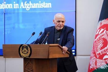 Afghan President Ashraf Ghani speaking during a ceremony at the Presidential Palace in Kabul, as Afghanistan launched a Covid-19 vaccination campaign. (File photo)