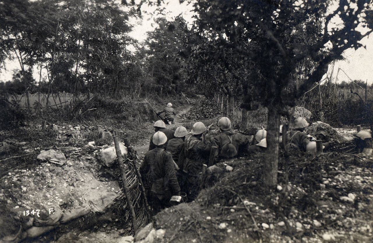 Italian soldiers at the Battle of Caporetto