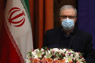 Iranian Health Minister Saeed Namaki looks on during a ceremony to launch the country's COVID-19 vaccination campaign, at the Imam Khomeini hospital in the capital Tehran, on February, 9, 2021. (AFP)