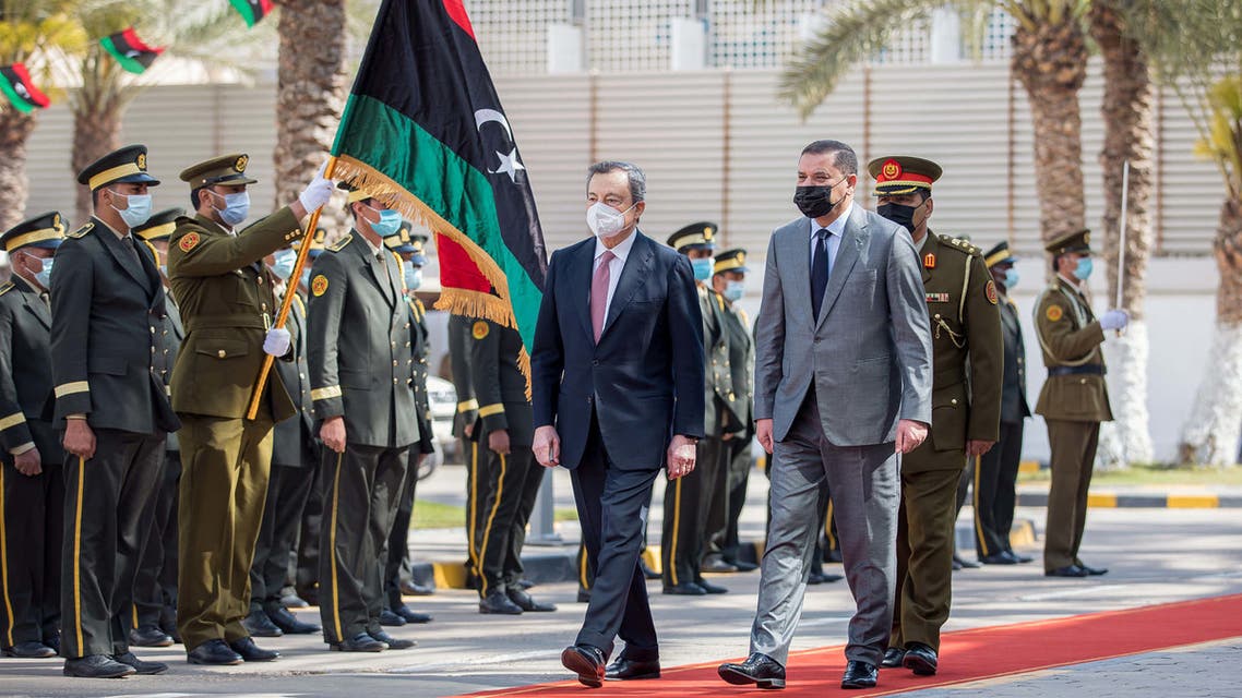 صورة وصول رئيس الوزراء الايطالي إلى طرابلس