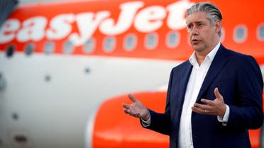 EasyJet CEO Johan Lundgren gestures as he talks to media at Gatwick Airport, Britain, June 15, 2020. (File photo: Reuters)