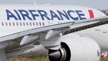 The first Air France airliner's Airbus A350 prepares to take off after a ceremony at the aircraft builder's headquarters in Colomiers near Toulouse, France, on September 27, 2019. (Reuters)