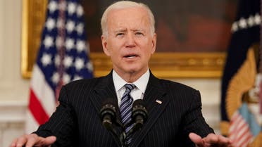 US President Joe Biden speaks from the White House, April 6, 2021. (Reuters)