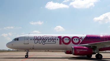 A Wizz Air Airbus A321 aircraft is seen on the tarmac during the unveiling ceremony of the 100th plane of its fleet at Budapest Airport, Hungary, June 4, 2018. (Reuters)