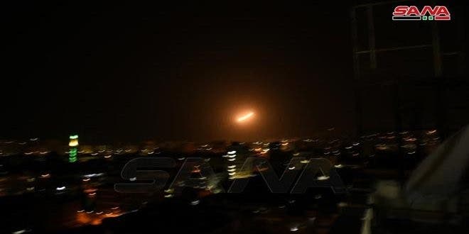 Syria's air defenses intercepted and destroyed rockets launched by Israel from the direction of the Lebanon and the Israeli-occupied Golan Heights towards Damascus. (SANA)