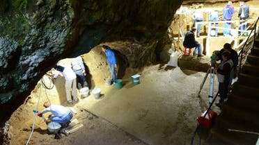 A view of excavations at Bacho Kiro Cave in Bulgaria, where the remains of anatomically modern humans (Homo sapiens) who lived approximately 45,000 years ago were found, is seen in this undated handout photograph. (Reuters)