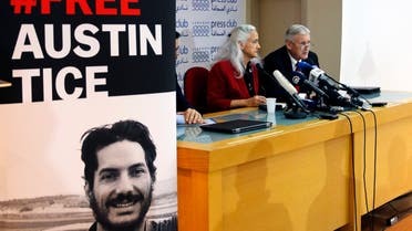 The parents of Austin Tice at a press conference in Beirut, Lebanon, Dec. 4, 2018. (AP)