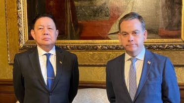 Myanmar’s ambassador to London Kyaw Zwar Minn met on Thursday with Nigel Adams, Britain’s Foreign Office minister for Asia. (Twitter)