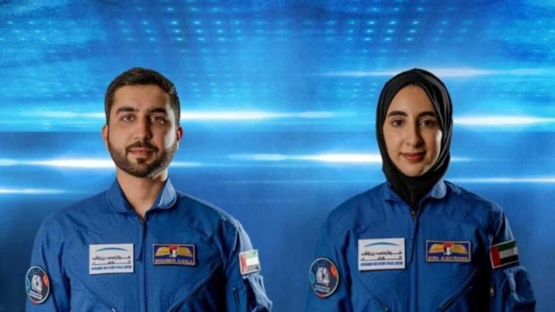 The UAE's latest astronauts, Mohammed al-Mulla (L) and Noura al-Matrooshi (R). (Twitter)