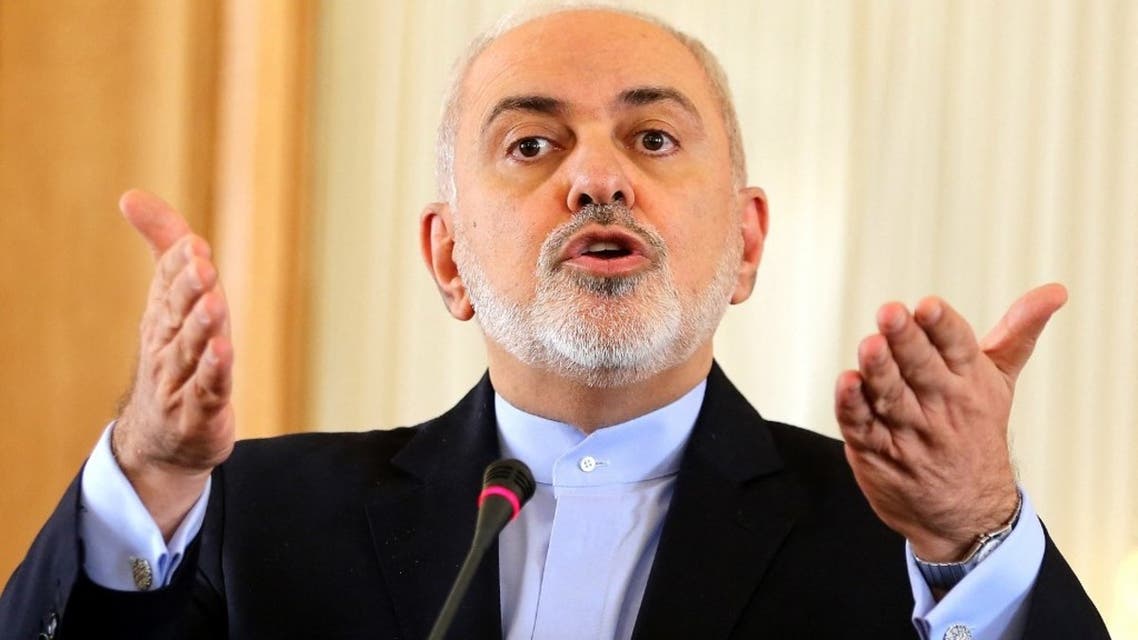 Iran's Foreign Minister Mohammad Javad Zarif gestures during a press conference in Tehran on February 13, 2019. (AFP)
