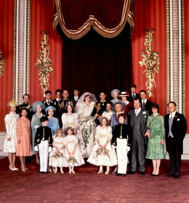 An official family photo taken on 29 July 1981, the wedding day of Prince Charles (C-R) and Lady Diana (C-L), the Princess of Wales. (AFP)