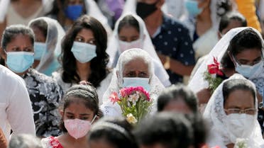 Family members of the victims of April 21's Easter Sunday bomb attack in 2019, attend the Easter Sunday prayers at the one of the attacked churches St. Sebastian's Church in Katuwapitiya, Sri Lanka April 4, 2021. (File photo: Reuters)