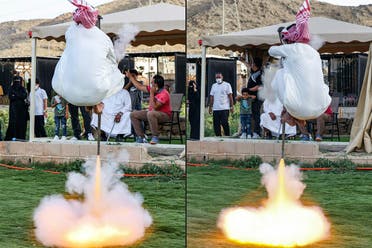 Taashir is a war dance performed by carrying a weapon stuffed with gunpowder, which turns into a flame under the feet of the performer when he embraces the sky. The people of Taif still preserve this traditional dance and try to keep it alive among different generations. (AFP)