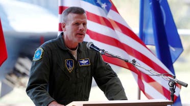 General Tod Wolters, then commander of U.S. Air Forces in Europe, speaks during NATO Baltic air policing mission takeover ceremony in Siauliai, Lithuania August 30, 2017. (Reuters)