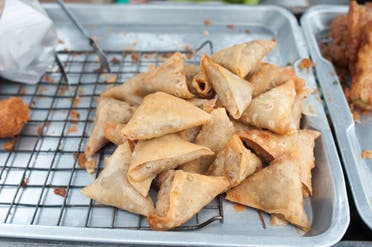 Fried Sambusa is seen in a tray. (iStock)