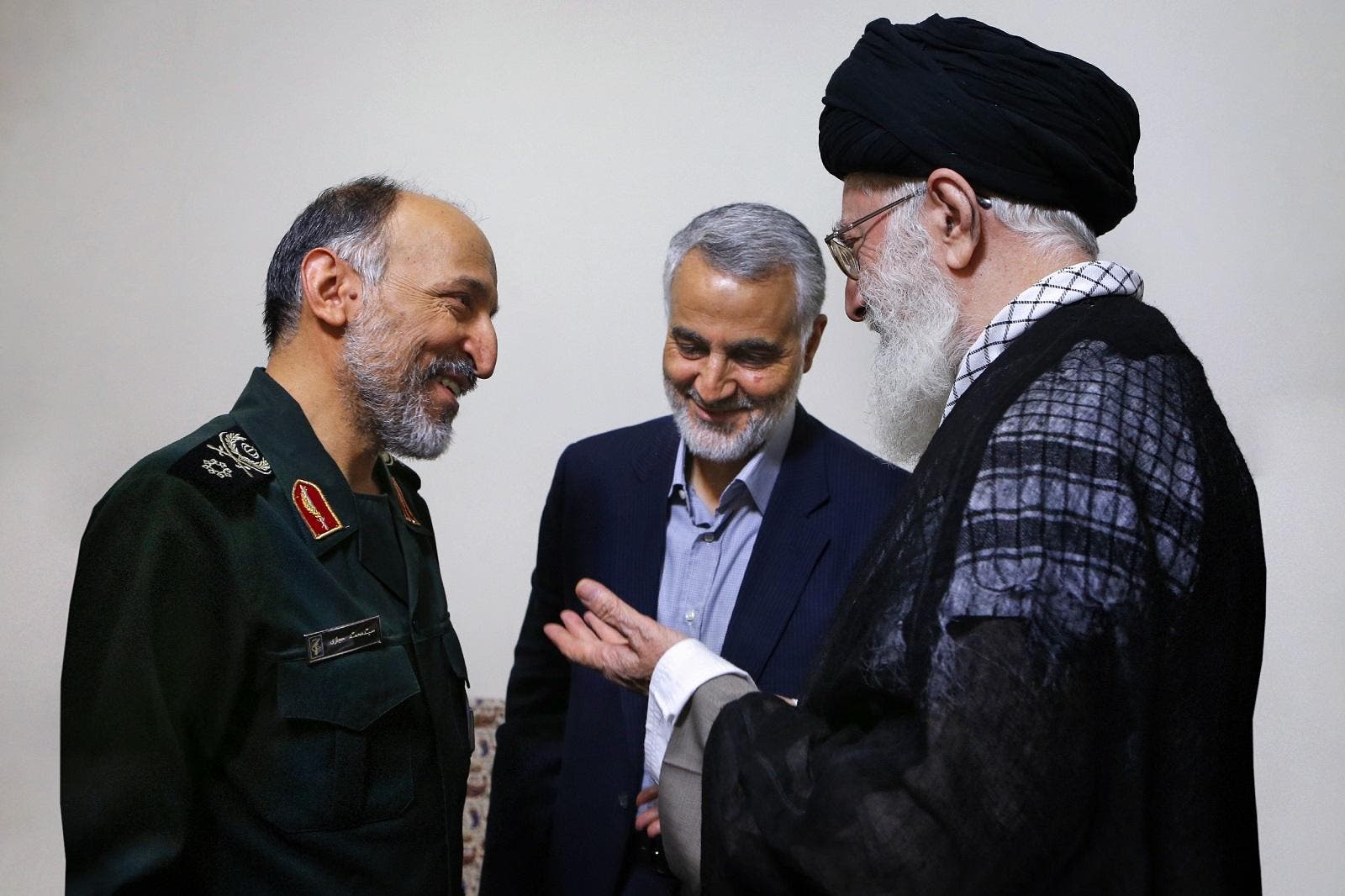 (L-R) Mohammad Hejazi, Qassem Soleimani, and Ali Khamenei in an undated photo. (Source: Khamenei.ir)