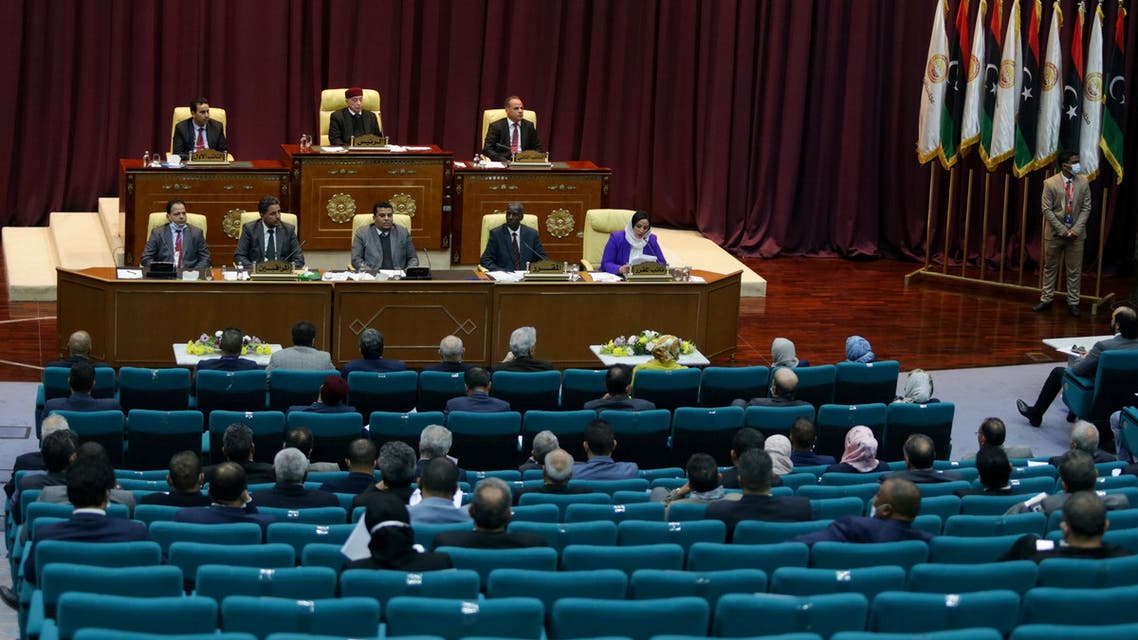 Libyan Parliament meet to discuss approving new government, in Sirte, Libya March 8, 2021. (Reuters)