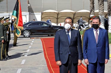 رئيس الوزراء المصري مصطفى مدبولي ونظيره الليبي عبدالحميد الدبيبة 