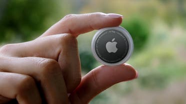 Apple unveils AirTag, in this still image from the keynote video of a special event at Apple Park in Cupertino, California, US, on April 20, 2021. (Reuters)