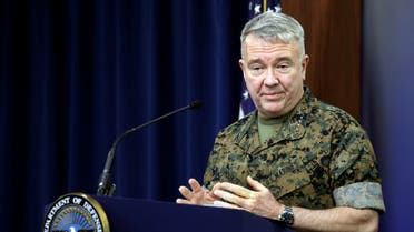 U.S. Marine Corps Gen. Kenneth McKenzie Jr., commander of U.S. Central Command (CENTCOM), briefs the media on the status of operations in the CENTCOM area of responsibility in the wake of the attacks; during a briefing at Pentagon in Arlington, Virginia, U.S., March 13, 2020. President Donald Trump authorizes U.S. military to respond to rocket attack by Iran-backed militia in Iraq that killed two American troops and British service member. REUTERS/Yuri Gripas