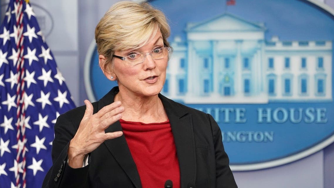 US Secretary of Energy Jennifer Granholm speaks during a press briefing at the White House in Washington, US, on April 8, 2021. (Reuters)