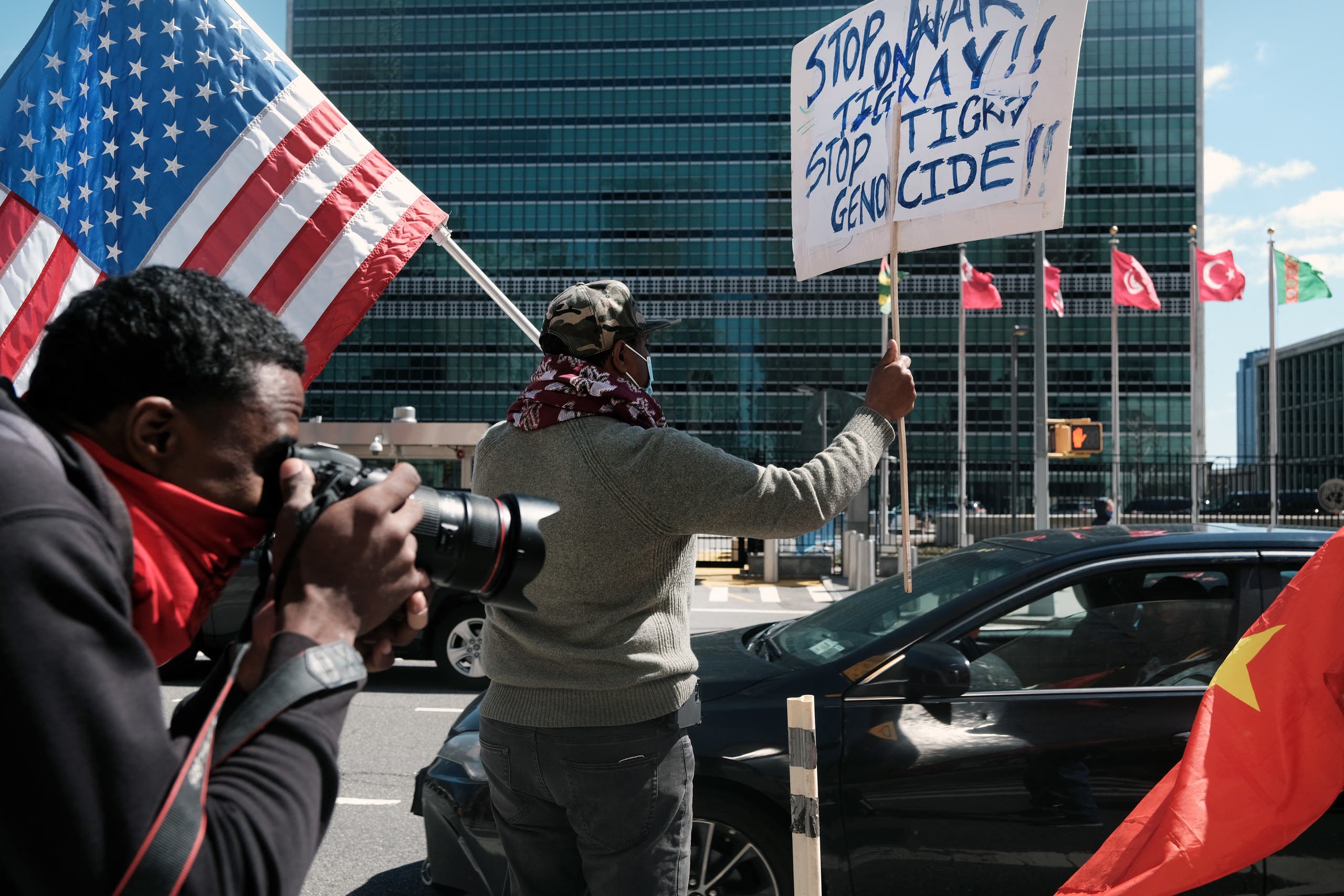 وقفة احتجاجية في نيويورك في مارس الماضي للمطالبة بوقف القمع في تيغراي