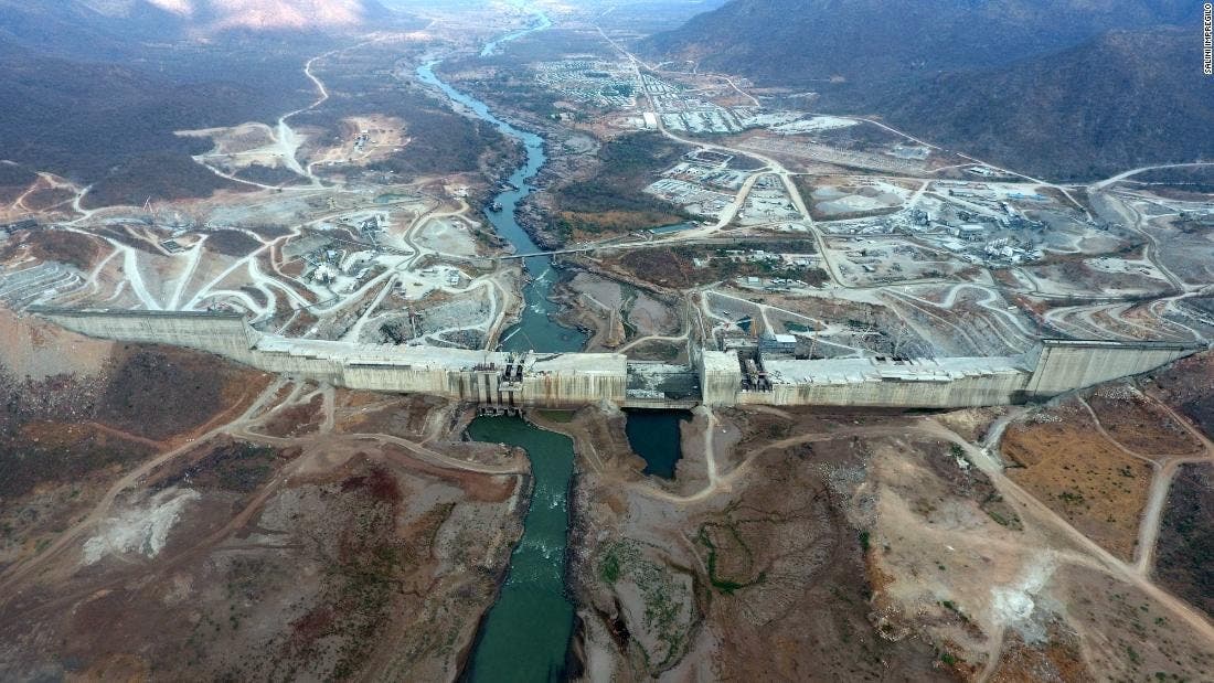 A recent photo of the Grand Ethiopian Renaissance Dam