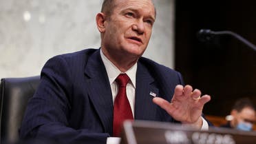 Senator Chris Coons (D-DE) attends a Senate Judiciary Committee hearing on voting rights on Capitol Hill in Washington, DC on April 20, 2021.