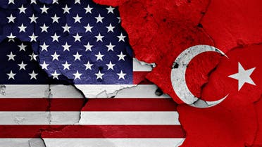 US and Turkish Flags stock photo