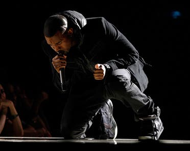 In this file photo musician Kanye West performs onstage during the 50th annual Grammy awards held at the Staples Center on February 10, 2008 in Los Angeles, California. (AFP)